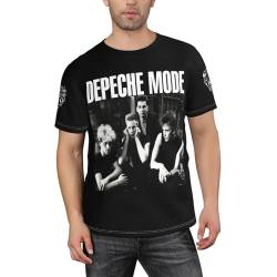 De&PE & Che T-Shirt für Herren, Rundhalsausschnitt, übergroß, Grafikdruck, Designer-Baumwoll-T-Shirt für Herren, Depeche Mode-4, XL von Egenedcemre