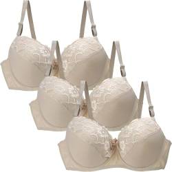 Eimerquell Damen-BHS,3Er Pack BH Damen Ohne Bügel Push Up BH Set,Frauen Sexy Starker Halt Große Brüste Klassische BH Set Für Damen Weich Bequemer BH Unterwäsche Bra Mit Verstellbarem Für Alltag von Eimerquell