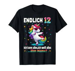 12 Geburtstag Mädchen Junge Einhorn Party Outfit Einhorn T-Shirt von Einhorn Geschenke Party Outfit Geburtstag T-Shirts