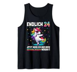 24 Geburtstag Geschenke Frau Mann Party Outfit Einhorn Tank Top von Einhorn Geschenke Zum Geburtstag