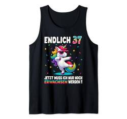 37 Geburtstag Geschenke Frau Mann Party Outfit Einhorn Tank Top von Einhorn Geschenke Zum Geburtstag