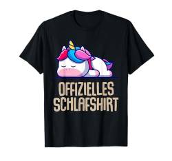 Offizielles Schlafshirt Pyjama Nachthemd Einhorn Geschenk T-Shirt von Einhorn Morgenmuffel Langschläfer Fun Geschenkidee