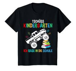 Kinder Monstertruck Schulkind Schulanfang Kindergarten Abschied T-Shirt von Einschulung Geschenke Für Jungen Und Mädchen