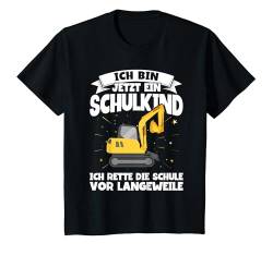 Kinder Einschulung Jungen Ich Rette Schule Bagger Schulkind 2024 T-Shirt von Einschulung Schultüte Jungen Schulkind