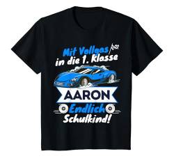 Kinder Mit Namen Personalisiertes Schulanfang 2024 Aaron Schulstart T-Shirt von Einschulung jetzt 1. Klasse Jungen Shirt mit Namen