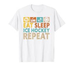 Eat Sleep Ice Hockey Repeat Funny Ice Hockey T-Shirt von Eishockey Eishockeyspieler Geschenke Für Männer