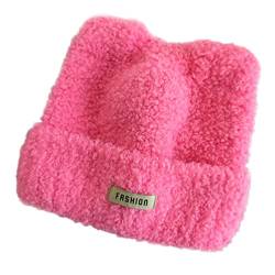 Eladcncmc Hut Plüsch Teufelshorn Hut Lustige Mütze Fleece Warm Katzenohren Plüsch Katzenohren Hut Totenkopf von Eladcncmc