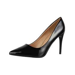 Elara Damen Pumps Stiletto Chunkyrayan B0-188 Black-38 von Elara