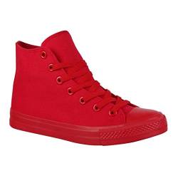 Elara Unisex Sneaker High Top Sportschuhe Chunkyrayan ZY9031-12-Allred-39 von Elara