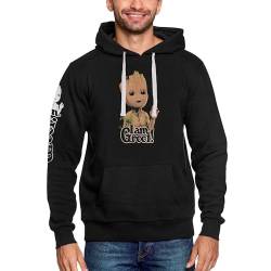 Elbenwald Guardians of The Galaxy Hoodie mit I Am Groot Motiv für Herren Damen Unisex Baumwolle Schwarz - S von Elbenwald