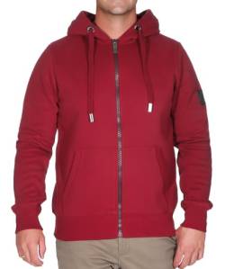 Elbsand Herren Kapuzen-Sweatjacke ESMMats Freizeitjacke mit Flockprint 35011 00 Crimson Red (480) M von Elbsand