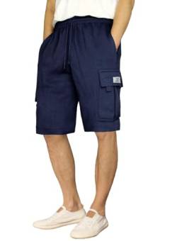 Elegancity Kurze Hosen Herren Jogginghose Herren Sommer Sporthose Elastischer Kordelzug Bund Cargohose Casual Shorts Herren Blau XXL von Elegancity