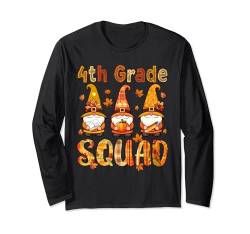 4th Grade Squad Three Gnomes Teachers Students Thanksgiving Langarmshirt von Elementary School Thanksgiving Costume