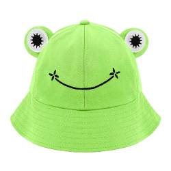 Elenint Damen Sonnenhut Unisex Erwachsene Baumwolle Bucket Hat Netter Frosch Fishermütze Sommer Strand Sonnenhut UV-Schutz Kopfbedeckung Mehrfarbig von Elenint