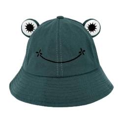 Elenint Damen Sonnenhut Unisex Erwachsene Baumwolle Bucket Hat Netter Frosch Fishermütze Sommer Strand Sonnenhut UV-Schutz Kopfbedeckung Mehrfarbig von Elenint