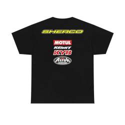 Sherco Adults Factory Team Trials Enduro Motor Bike Motorcycle Men's O Neck 100% Cotton Short Sleeve Unisex T-Shirt Black XL von Eles