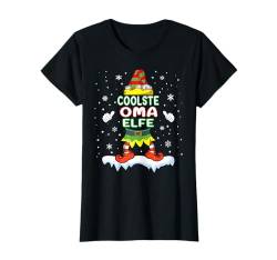 Oma Elfe Outfit Weihnachten Familie Elf Christmas Damen T-Shirt von Elf Weihnachtsshirt Familien Outfit Partnerlook