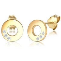 Elli DIAMONDS Paar Ohrstecker Kreis Geo Elegant Diamant (0.03 ct) 585 Gelbgold von Elli DIAMONDS