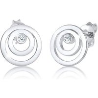 Elli DIAMONDS Paar Ohrstecker Kreis Rund Geo Diamant (0.03 ct) 925 Silber von Elli DIAMONDS