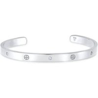 Elli Premium Armreif Geo Bangle Kreuz Minimal Zirkonia 925 Silber von Elli Premium