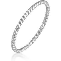 Elli Premium Fingerring Twisted Gedreht Basic Minimal Look 585 Weißgold von Elli Premium