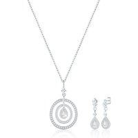 Elli Premium Schmuckset Kreis Geo Marquise Zirkonia Mondstein 925 Silber, Kreis von Elli Premium