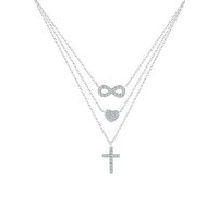 Elli Ketten-Set Infinity Herz Kreuz Kristall Silber, Herz von Elli