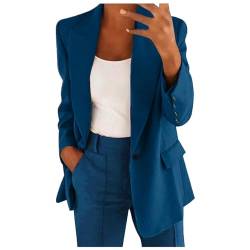 Hosenanzüge für Damen Elegant Business Freizeitanzug 2 Teilig Outfit Cardigan Einfarbig Set Vintage Fashion Blazer Langarm Casual Loungewear Sportlich Locker Jogginganzug Lässige Anzüge von Elsa Keith