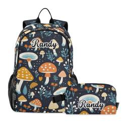 Emelivor Niedlicher Rucksack mit Pfotenabdruck für Mädchen, Jungen, Kinder, Rucksack, elementare Büchertaschen, Lustige Pilzblätter, Large, Lustige Pilzblätter von Emelivor