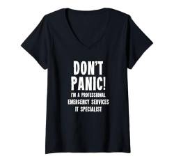 Damen IT-Spezialist für Notfalldienste T-Shirt mit V-Ausschnitt von Emergency Services Staff Gifts & T-Shirts