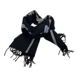 A｜X ARMANI EXCHANGE Damen Signature Logo Jacquard Wool Mix Scarf Schal für kaltes Wetter, Schwarz, One Size von Emporio Armani