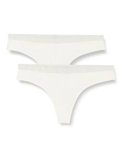 Emporio Armani Damen Emporio Armani Women's 2-pack Essential Studs Logo Thong Panties, Pale Cream, L EU von Emporio Armani