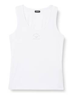 Emporio Armani Damen Stretch Cotton Studs Loungewear Tank T-Shirt, WHITE, M von Emporio Armani