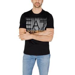 Emporio Armani EA7 T-Shirt für Herren, Graphic Series aus Baumwolle – 3DPT44, Schwarz , Small von Emporio Armani