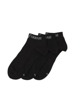 Emporio Armani Herren Casual Cotton 3-Pack Inside Socks 3ER-Pack INNENSOCKEN, Nero/Nero/Nero, S/M von Emporio Armani