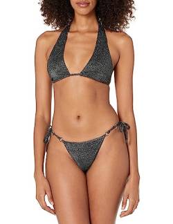 Emporio Armani Swimwear Damen Emporio Armani Women's Lurex Textured Yarn Band And String Brazilian Bikini Set, Schwarz, M EU von Emporio Armani