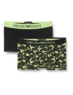 Emporio Armani Underwear Herren Classic Pattern Mix 2-Pack Trunk, Camou/Black, XL von Emporio Armani