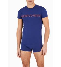 Emporio Armani für Herren. 111035_4F516 Megalogo T-shirt blau (S), Heimtextilien, Baumwolle von Emporio Armani