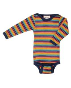 Engel Natur Gestreiftes Langarm Baby Body 70% kbT-Merinowolle, 30% Seide, GOTS zertifiziert, Made in Germany (Multicolour, 62-68) von Engel