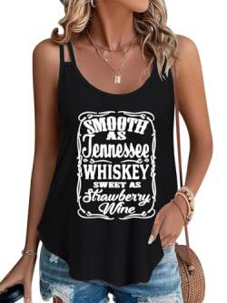 Eniloyal Sommer Tops Damen Ärmellose Spaghetti Oberteile Bedrucken Elegant Tank Top Träger Tops Sommermode Shirt Locker Schwarz Country Music S von Eniloyal