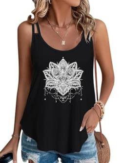 Eniloyal Spaghetti Top Damen Sommer Oberteile Elegant Tank Top Ärmellose Sommertop Shirt Scoop Ausgefallene Tanktop Locker M von Eniloyal