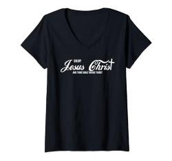Damen Genieße Jesus Christus, du wirst niemals dürsten T-Shirt mit V-Ausschnitt von Enjoy Jesus Christ Apparel