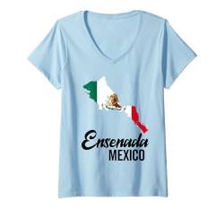 Damen Ensenada Souvenir Mexiko Retro Vintage Reise Männer Frauen T-Shirt mit V-Ausschnitt von Ensenada Mexico Souvenir Clothing Apparel