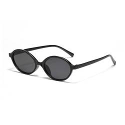 EnteLE Modische ovale Sonnenbrille für Damen, Retro-Sonnenbrille mit ovalem Rahmen, für Herren, Sonnenbrillen zum Autofahren, Brille für Damen, UV400, Schwarz, 01 von EnteLE