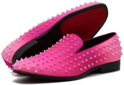 USOP Herren-Slipper mit Spike-Farbverlauf, Slip-On-Schuhe, klassische Smokingschuhe, fuchsia pink, 42.5 EU von Enzo Romeo