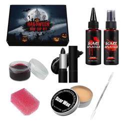 Eoixuqba SFX Make-up-Set, Wund-Make-up-Set,Halloween-Kosmetik-Sammlungsset - Prellung Make-up Gesichts-Körper-Malerei, Halloween SFX Make-up-Set mit Narbenwachs gruselig für Halloween von Eoixuqba