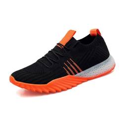 Eowduk Arianna Sneaker Damen Orthofrei, Arianna Sneaker Damen und Herren, Atmungsaktiv Strick Sportschuhe (Schwarzorange,40) von Eowduk