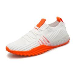 Eowduk Arianna Sneaker Damen Orthofrei, Arianna Sneaker Damen und Herren, Atmungsaktiv Strick Sportschuhe (Weißorange,37) von Eowduk