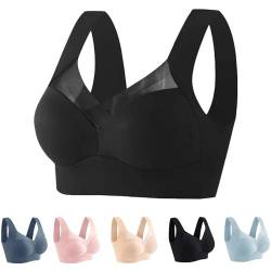 Eowduk Hatme BH, Hatme Haltungskorrektur BH, Comfy Haltungskorrektur Rücken BH Damen (DE/NL/SE/PL, Alphanumerisch, XXL, Regular, Regular, Schwarz) von Eowduk