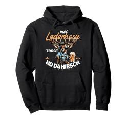 Mei Lederhosn Trogt Da Hirsch Oktoberfest Herren Trachten Pullover Hoodie von Ersatz Lederhose Spruch Herren Bier Trachtenshirt